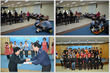 여성의용소방대 응급처치경연대회 출전대비 시연회 열어!