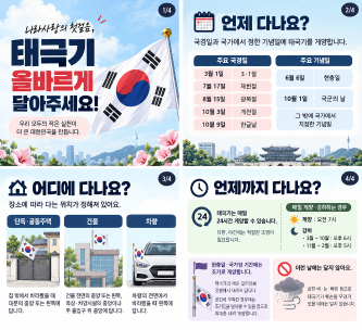 나라사랑의 첫걸음, 태극기 게양부터 함께해요